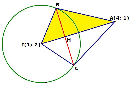 9 3 3 Đường thẳng BH qua H và nhận HC ; (3;1) làm vecto pháp tuyến có dạng là: 5 5 5 9 8 x y 5 5 BH : 3x y 9 0 3 1 * Khi đó tọa độ B là nghiệm của hệ Ta có: * Suy ra 3x y 19 0 x 5 x y 1 0 y 4 B(5;4).