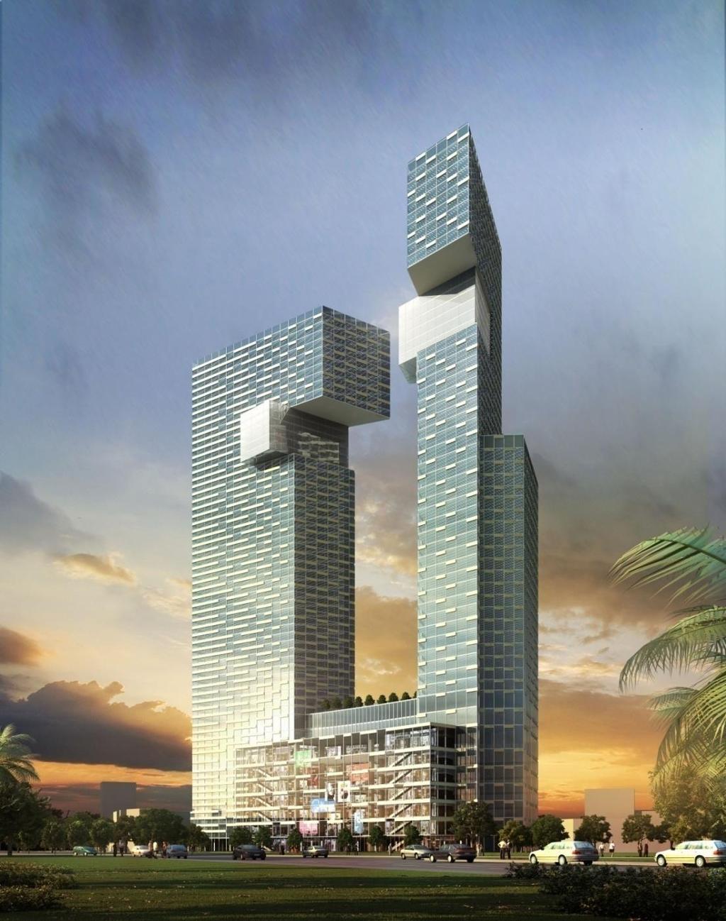 THÁP ĐÔI THE ONE THE ONE TWIN TOWER SỐ 1 PHẠM NGŨ LÃO TP HỒ CHÍ MINH 1 PHAM NGU LAO - HCMC 2011 2016 CĐT: BITEXCO 55 tầng/48 tầng + 5 tầng