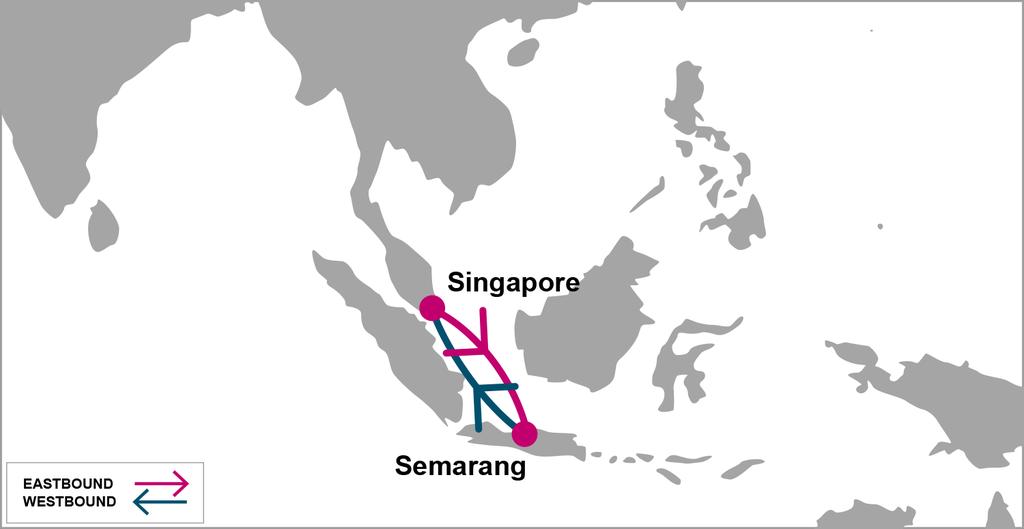 EAST ASIA SRG: Semarang Service Loop 1 Singapore MON/TUE PSA Singapore Semarang FRI/SAT Terminal Petikemas Semarang E/B SRG W/B SIN SIN 3 SRG 2 Singapore MON/TUE PSA Singapore Turnaround