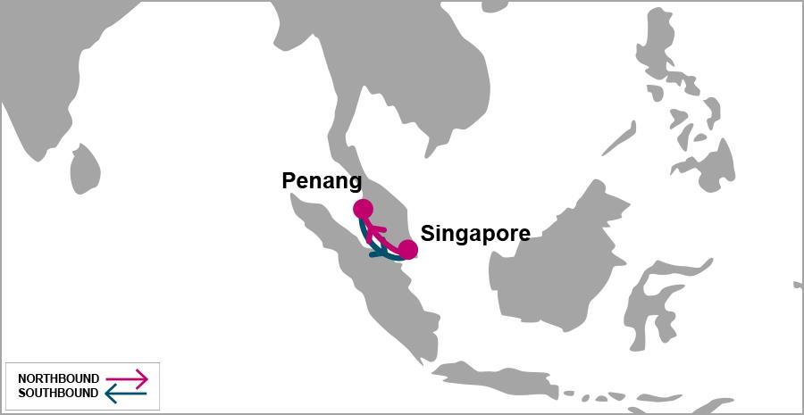 EAST ASIA PFS1: Penang Service 1 N/B PEN S/B SIN SIN 3 PEN 2 Singapore TUE/WED PSA Singapore Penang SAT/SUN North