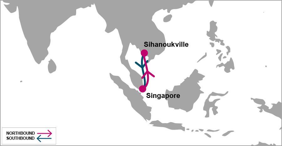 EAST ASIA SIH: Sihanoukville Service N/B KOS S/B SIN SIN 2 KOS 1 Singapore TUE/WED PSA Singapore Sihanoukville FRI/MON