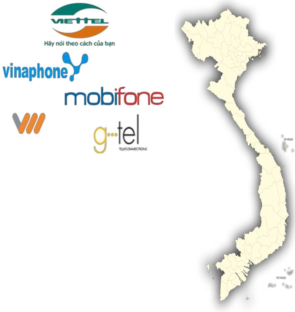 GIỚI THIỆU VỀ THỊ TRƯỜNG DI ĐỘNG VIỆT NAM 1. Thị trường di động vẫn có 5 DN cung cấp dịch vụ là Viettel, MobiFone, Vinaphone, Vietnamobile. 2.