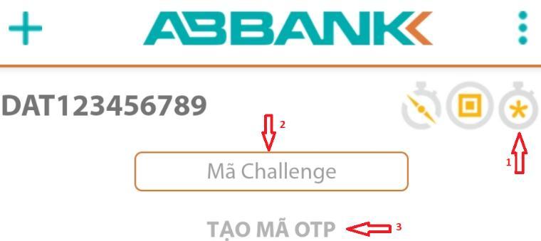 trên Online Banking vào ô Mã Challenge tiếp