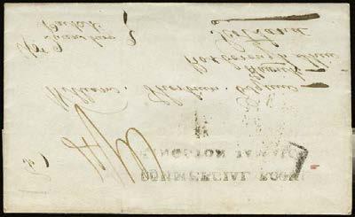 559 559 C 1824 (10 Jan) entire letter from Clarendon to Scotland endorsed pr Queensbury Packet at lower left and rated 4/10, with fine COMMERCIAL ROOMS/KINGSTON JAMAICA straight line hs (Foster type