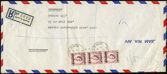 cover with Type 34 cancels, Type 36 with date inverted on reverse; and Nov. 1958 cover to 392 Strand with Type 36 cancel.