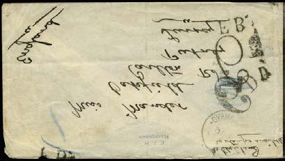 789 789 C 1894 Matabele Campaign stampless cover to England endorsed in manuscript Matabeleland no stamps available, tied by GUBULAWAYO cds dated FE 16 9 4.
