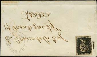 949 949 C Plate 10 (II), four good even margins, neatly tied to clean entire addressed to London by a crisp black MC with a Sunning Hill undated circle at far left,