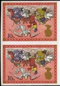 1108 1109 1108 C 1979 10p. brt rose red, grey black, chestnut, chrome yellow, dp violet and gold Christmas, imperforate vertical pair, unmounted o.g., very fine SG 1105b 1,750 160 180 1109 C 1982 19½p.