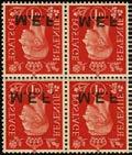 BRITISH OCCUPATION OF ITALIAN COLONIES M.E.F. 66 C 1942 1d scarlet and 5d brown each with R6/10 sliced M, fine o.g.