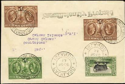 358 358 E 1933 three Panton covers to the Cayman Islands, each franked solely with ½d Centenary.
