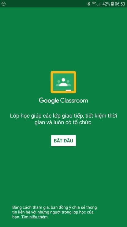 đặt phần mềm Google Classroom, hình bên dưới Sau khi cài đặt phần mêm có biểu tượng như sau trên điện thoại của quý phụ huynh Mở phần mêm