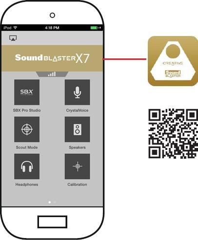 Установка мобильного приложения Sound Blaster X7 Control для Android и ios Sound Blaster X7 поставляется с уникальным приложением Sound Blaster X7 Control, поддерживающим ios и Android и