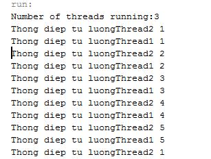 Kết quả: số luồng đang chạy là 3, vì thêm một luồng chạy ngầm mặc định 3.11.2. Sử dụng phương thức isalive() và join() Một luồng được xem là alive khi đang chạy.