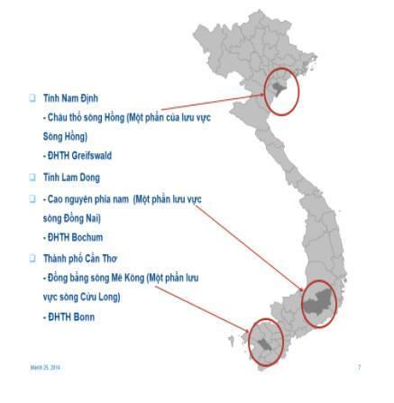 Hình 5. Dự án hợp tác giữa BMBF với Việt Nam - môt trong nhiều dự án đã và đang triển khai trong lĩnh vực quản lý tổng hợp tài nguyên nước ở Việt Nam 5.