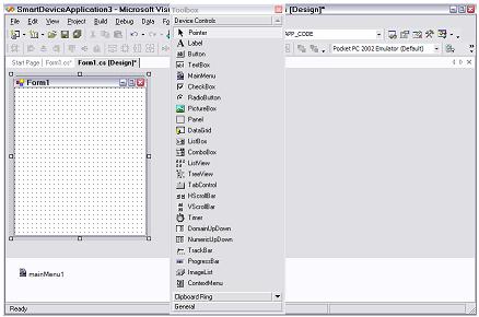 Cửa sổ thuộc tính Cửa sổ ToolBox cho dự án SDE Pocket PC. Cửa sổ thuộc tính chứa đựng tất cả các thuộc tính public của điều khiển đang lựa chọn trong cửa sổ Form Designer.