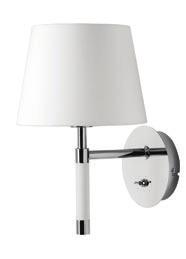 86 ) Light Source: E14 max. 40W Cord: 200 cm (78.74 ) Wall lamp - White/chrome BALL WALL - LAMP040 Diamenter: 12 cm (4.