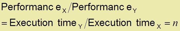 Hiệu suất: Đại lượng so sánh ĐN: Hiệu suất = 1/Thời gian thực thi (Performance = 1/Execution Time) Máy X nhanh hơn máy Y n lần, có nghĩa: Ví dụ: thời gian thực thi 1 chương