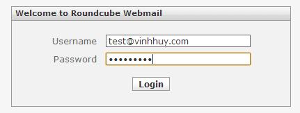 Webmail - Nhập username và password
