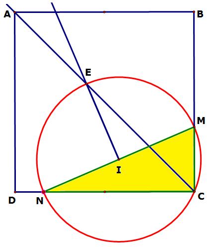 Do A, E cùng phía so với MN nên ta nhận E 7 7 ; * Phương trình AE: x y = 0.