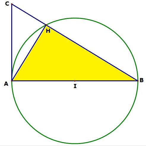 SABC AB B thuộc đường tròn đường kinh AB, AC BH AB 3 AB AC * Giả sử B(a; b) có b > 0.