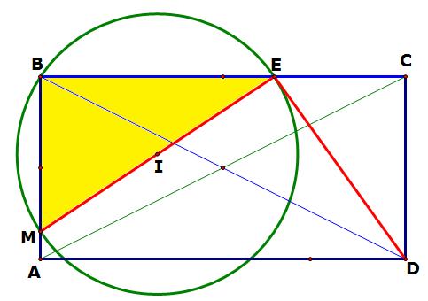 * Đường tròn ngoại tiếp tam giác ABE có tâm 1 I ;1, bán kính 5 R.