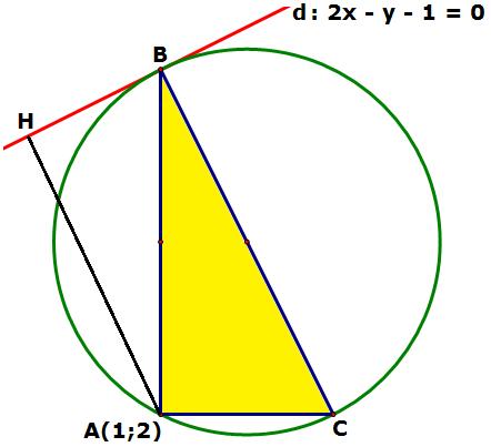 Trong mặt phẳng tọa độ Oxy, cho tam giác ABC vuông tại A (1;) có góc ABC 30, đường thẳng d : x y 1 0 là tiếp tuyến tại B của đường tròn ngoại tiếp tam giác ABC.