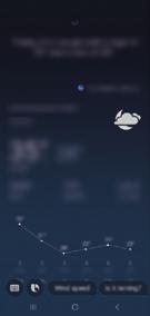 Ví dụ, khi đang nhấn và giữ phím Bixby, nói How s the weather today? Thông tin thời tiết sẽ xuất hiện trên màn hình.
