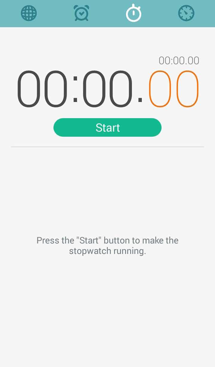 Đồng hồ bấm giờ Chạm để dùng điện thoại ZenFone của bạn làm đồng hồ