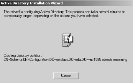 Sau khi quá trình cài đặt kết thúc, hộp thoại Completing the Active Directory Installation Wizard xuất hiện. Bạn nhấn chọn Finish để kết thúc.