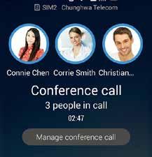 Quản lý cuộc gọi hội nghị Khi đang trong cuộc gọi hội nghị, bạn có thể tách số liên lạc ra khỏi nhóm họp để trò chuyện riêng tư hoặc