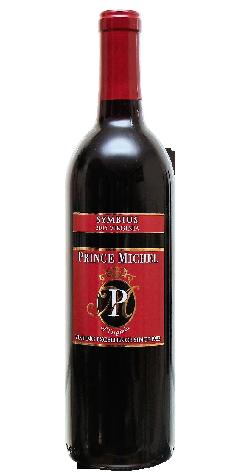 2015 Symbius Vineyard: Prince Michel Grand Award: Virginia Governor s Cup Award 2018 Wine Notes Prince Michel s Symbius is a high-quality wine, made by the recipe from Bordeaux, France.