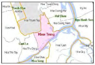 Phường: Khuê Trung Quận: Cẩm Lệ Đặc điểm Năm 5, với kết quả cải cách hành chính, phường Khuê Trung được chuyển từ quận Hải Châu sang quận Cẩm Lệ.