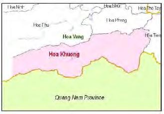 Xã: Hòa Khương Huyện: Hòa Vang Đặc điểm Xã Hòa Khương nằm ở phía Nam thành phố và giáp với tỉnh Quảng Nam. Hầu như không có thay đổi dân số của xã từ năm đến 7 và mật độ dân số vẫn thấp.