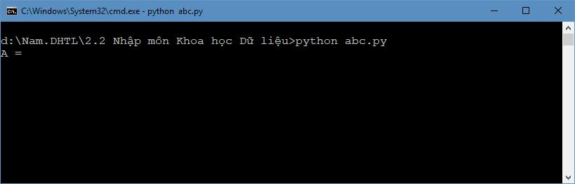 Khởi chạy Python có 2 chế độ thực thi Chế độ chương trình: chỉ ra chương trình cần thực hiện Trình dịch python sẽ nạp, dịch và