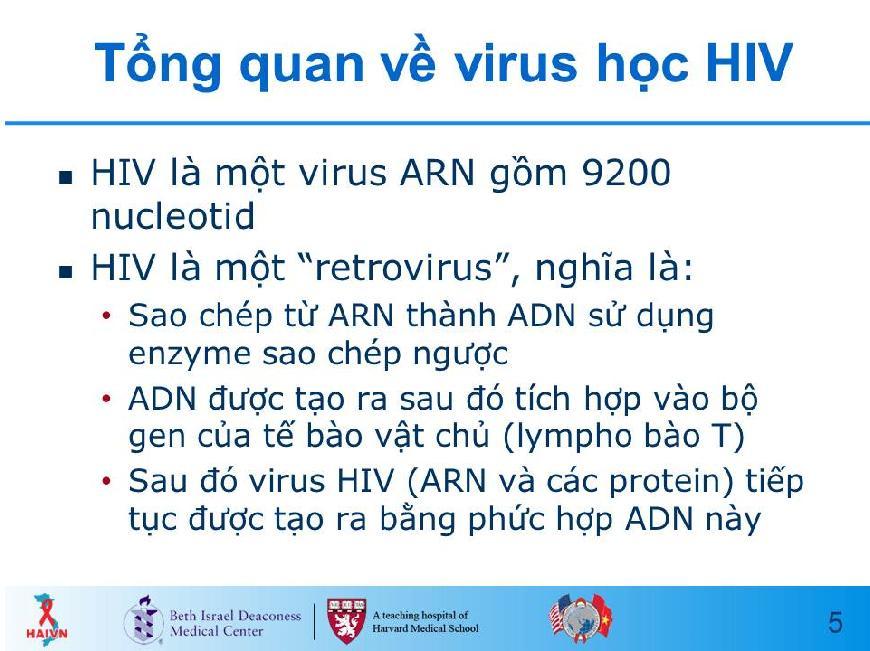Slide 5 Chú ý rằng slide này được làm động. Hỏi câu hỏi bên dưới TRƯỚC KHI nhấp chuột chạy ra câu trả lời. HỎI học viên HIV thuộc loại virus nào? DÀNH thời gian cho học viên trả lời.