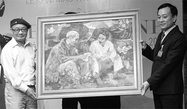 Trước đó không lâu, vào tháng 5/2019 nhân dịp kỷ niệm sinh nhật Bác Hồ, bức tranh đã được chính tác giả là họa sĩ Nguyễn Trọng Hiệp trân trọng tặng cho bảo tàng.