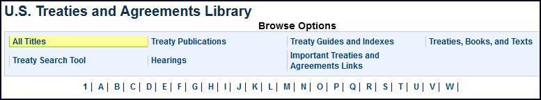 3. Truy cập cả hiệp ước của Hoa Kỳ và hiệp ước của Liên Hợp quốc (US Treaties & Agreements and UN Treaty Publications) Từ hộp tùy chọn Browse Option trong trang chủ của bộ sưu tập collection