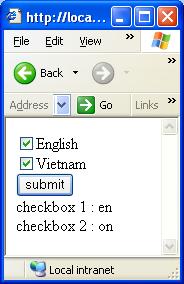 php > <input type="checkbox" name="chk1" value= en">english <br> <input type="checkbox"