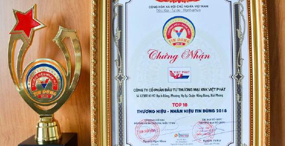 Thương hiệu VIỆT PHÁT GROUP của Công ty Cổ phần Đầu tư Thương mại Xuất nhập khẩu Việt Phát đã được vinh danh trong Top100 Giải  LỄ