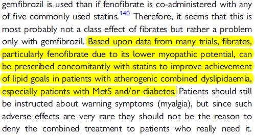Dựa trên nhiều nghiên cứu, fibrate (fenofibrate) có thể dùng đồng thời với statin để tăng hiệu quả kiểm soát