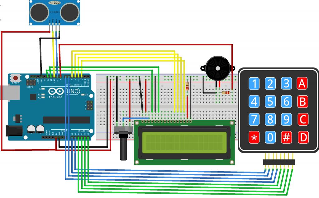 : LCD ﺷﺎﺷﺔ اﻟـ ﺗﻮﺻﻴﻞ LCD Arduino RS pin Pin 12 Enable pin Pin 11 D4 pin Pin 5 D5 pin Pin 4 D6 pin Pin 3 D7 pin Pin 2 : (Ultrasonic Sensor) ﺗﻮﺻﻴﻞ ﺣﺴﺎس