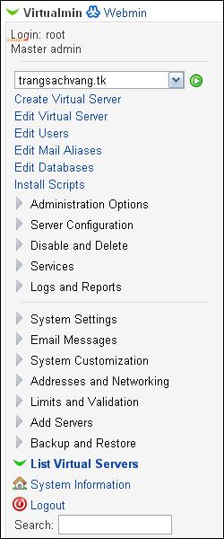 khỏi host. Services: Chỉnh các thông số của cấu hình PHP. Logs and Reports: Cho phép xem log của website. Email Messages: Cho phép tạo và thiết lập mailbox cho người dùng.