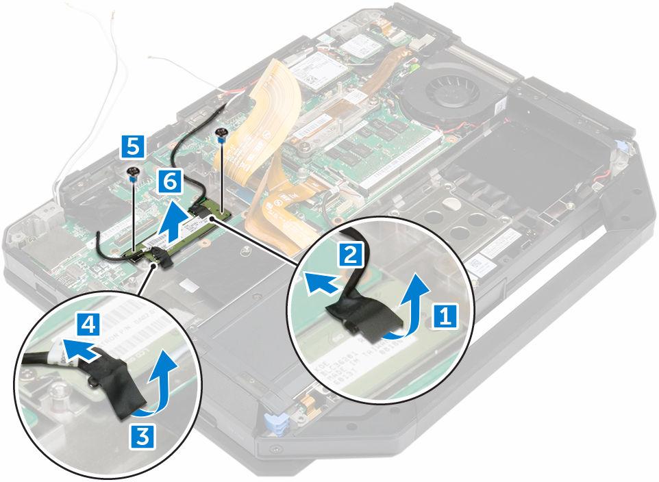 Lắp đặt bo mạch gắn ổ đĩa 1. Đặt bo mạch gắn ổ đĩa lên trên máy tính. 2. Tháo các vít đang giữ chặt bo mạch gắn ổ đĩa trên máy tính. 3. Đấu nối dây cáp bo mạch I/O. 4. Dán lớp băng dính vào. 5.