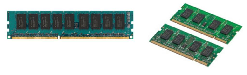 Dung lượng bộ nhớ nhanh hơn và cao hơn thường đem lại hiệu suất tốt hơn. Các loại mô-đun bộ nhớ phổ biến là: Mô-đun Bộ nhớ Nội tuyến Kép (DIMM) Dùng cho máy tính để bàn.