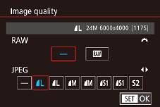Sử dụng menu Thay đổi tỷ lệ khung ảnh Nhấn nút [ ], chọn [Image quality (Chất lượng ảnh)] trên tab [ ], rồi nhấn nút [ ] (= 33). Thay đổi tỷ lệ khung ảnh (tỷ lệ chiều ngang so với chiều dọc) như sau.