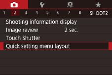 Tùy chỉnh menu thiết lập nhanh Có thể tùy chỉnh hiển thị của các mục menu thiết lập nhanh. Chọn các mục để thêm vào trong menu Truy cập màn hình thiết lập.