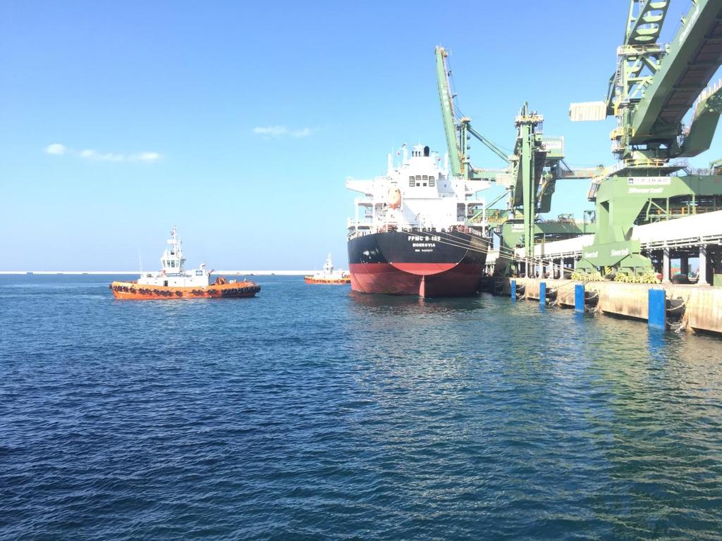 Báo cáo thường niên năm 2016 Hình ảnh: Phục vụ tàu hàng rời tại cảng Sơn Dương Hà Tĩnh 1.2. Về dịch vụ đại lý liner: - Sản lượng phục vụ: 246.137 Teus, trong đó 108.