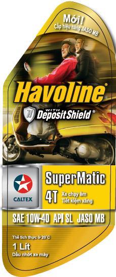 Nâng cấp nhớt xe máy - 2011 Havoline SuperMatic 4T - Cho xe máy tay ga scooter - Cấp