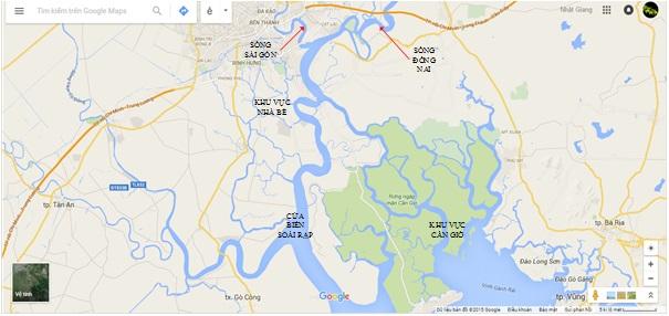 Hình 4. 2. Hợp lưu sông Đồng Nai và sông Sài Gòn Chế độ dòng chảy trên sông Đồng Nai sau thủy điện Trị An được điều tiết bởi công trình thủy điện Trị An.