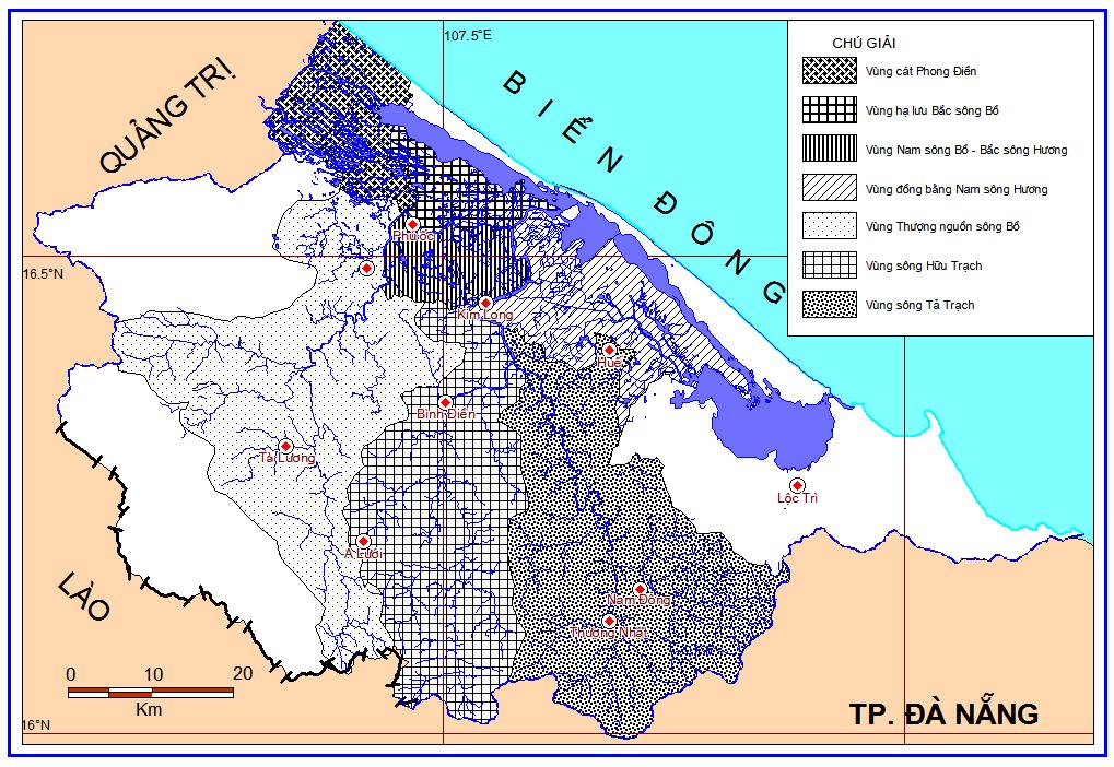 II. Hiện trạng sử dụng nước và dự báo nhu cầu dùng nước ở lưu vực sông Hương tỉnh Thừa Thiên Huế đến năm 2020 Hình 1: